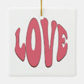 Einfache, urbane, moderne, coole Design-Liebe Keramikornament (Rückseite)