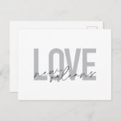 Einfache, urbane, moderne coole Design Liebe New O Postkarte (Vorne/Hinten)