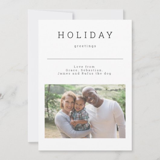 Einfache Urlaubsgrüße Foto Personalisierte Karte (Vorderseite)