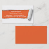 Einfache, ursprüngliche Orange zerriss Visitenkarte (Vorne/Hinten)