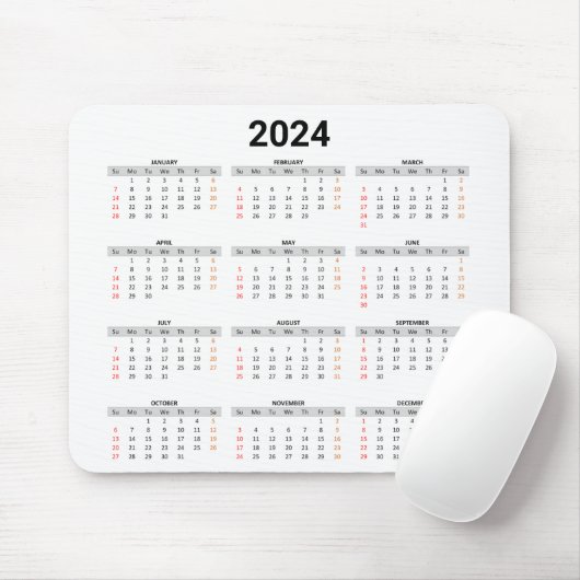 Einfache US 2024 Volljahr auf einen Blick Mousepad (Mit Mouse)