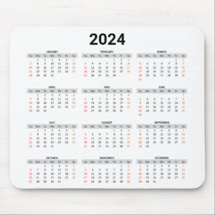 Einfache US 2024 Volljahr auf einen Blick Mousepad
