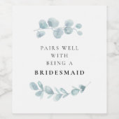 Einfache Vegetation Pairs mit einem Brückenbauer Weinetikett (Einzelnes Label)