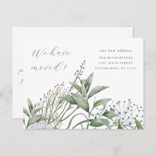 Einfache Vegetation Wir haben neue Zuhause verscho Postkarte (Vorne/Hinten)