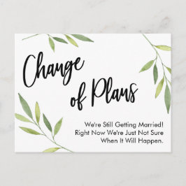 Einfache Veränderung der Pläne für die Hochzeit ve Postkarte