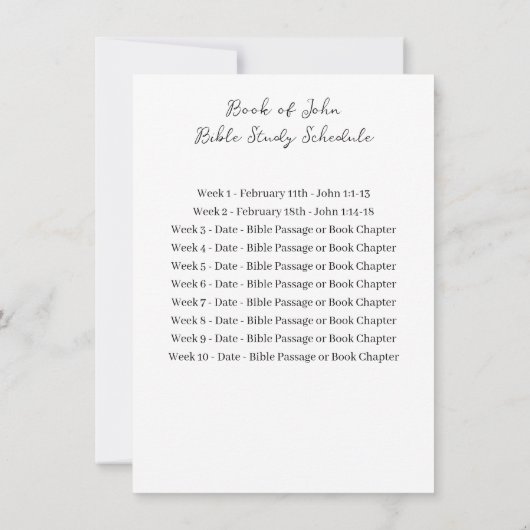 Einfache Veranstaltung der Modernen Bibelschule Einladung (Rückseite)