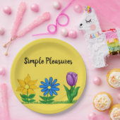 Einfache Vergnügungen Garten Blume Gelb Pappteller (Party)