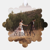 Einfache Verheiratete und Merry Newlyweds Name Dat Ornament Karte (Rückseite)