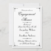 Einfache Verlobung Duschskriptnamen Classic Einladung (Vorderseite)