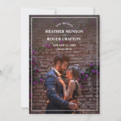 Einfache Verlobung Foto Lila Save the Date (Vorderseite)