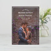 Einfache Verlobung Foto Lila Save the Date (Stehend Vorderseite)