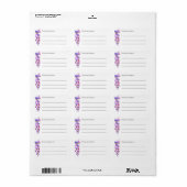 Einfache Versendung Lila Wasserfarben Adressaufkleber (Vorne)