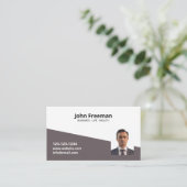 Einfache Versicherung für braune und weiße Fotovor Visitenkarte (Stehend Vorderseite)