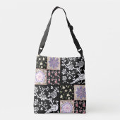 Einfache Version Pink Lila und schwarz Tragetaschen Mit Langen Trägern (Rückseite)