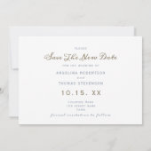 Einfache verspätete Hochzeiten ändern das Datum Save The Date (Rückseite)