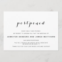 Einfache vertagte Hochzeitsankündigung