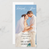 Einfache vertikale Hochzeit Vielen Dank Dankeskarte (Vorne/Hinten)