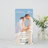 Einfache vertikale Hochzeit Vielen Dank Dankeskarte (Stehend Vorderseite)