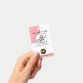 Einfache vertikale rosa Kolonnenfoto-Vorlagensiche Ausweis (Handheld)