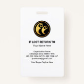 Einfache vertikale rosa Kolonnenfoto-Vorlagensiche Ausweis (Rückseite)