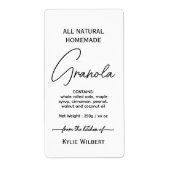 Einfache Vertikale Selbstgemachte Granola-Etikette (Vorne)