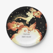 Einfache verzauberte Drache zum Geburtstag Pappteller (Vorderseite)