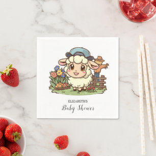 Einfache verzauberte Sheep Baby-Dusche Serviette