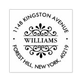 Einfache Verzierte Schwarz-Weiß-Rücksendeadresse Gummistempel (Prägung)