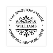 Einfache Verzierte Schwarz-Weiß-Rücksendeadresse Permastempel (Design)