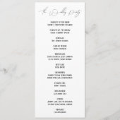 Einfache, vielseitige, elegante Slim Script Weddin Programm (Rückseite)