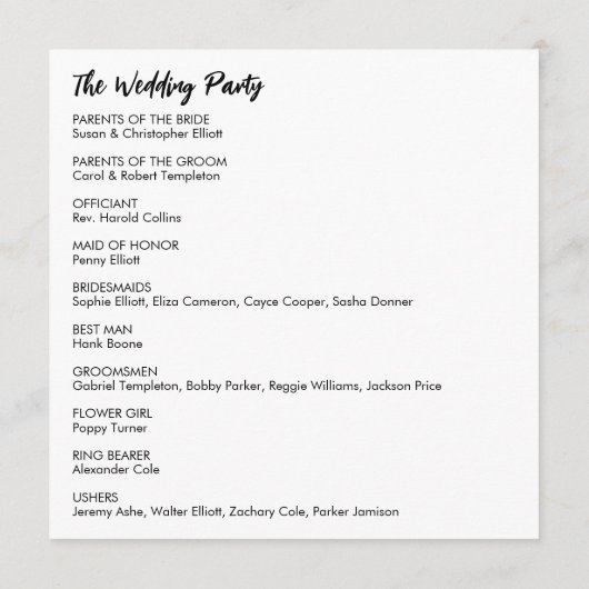 Einfache Vielseitigkeit Moderne Lässig Schwarz & W Programm (Rückseite)