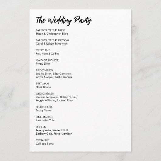 Einfache Vielseitigkeit Moderne Lässig Schwarz & W Programm (Rückseite)