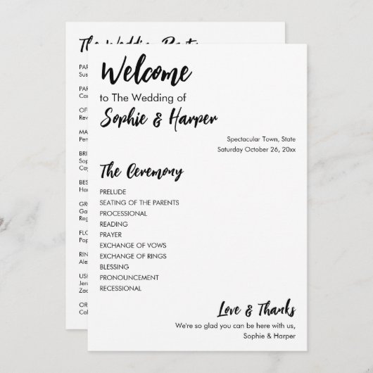 Einfache Vielseitigkeit Moderne Lässig Schwarz & W Programm (Vorne/Hinten)