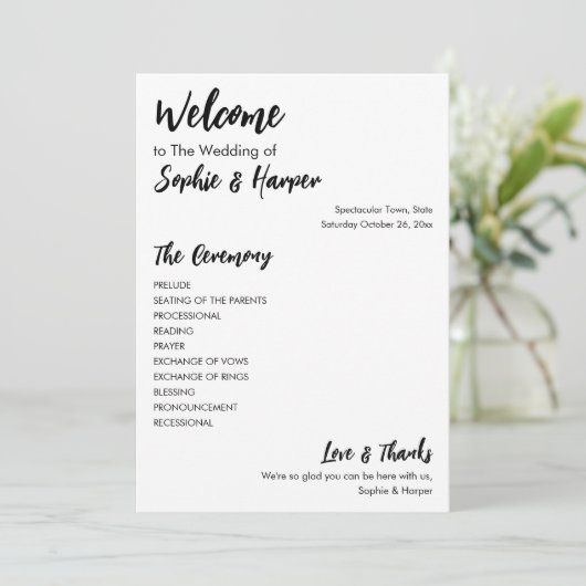 Einfache Vielseitigkeit Moderne Lässig Schwarz & W Programm (Stehend Vorderseite)