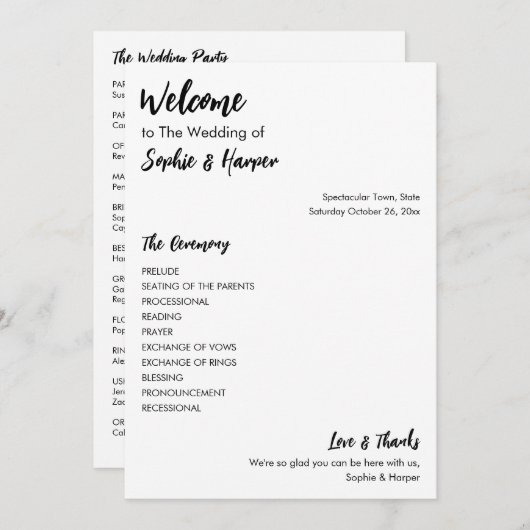 Einfache Vielseitigkeit Moderne Lässig Schwarz & W Programm (Vorne/Hinten)