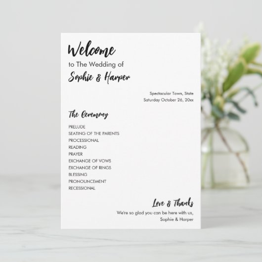 Einfache Vielseitigkeit Moderne Lässig Schwarz & W Programm (Stehend Vorderseite)