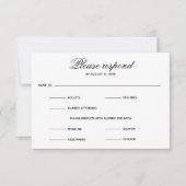 Einfache vier Auswahl - RSVP-Karte RSVP Karte (Vorderseite)