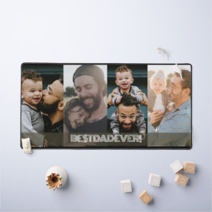 Einfache Vier-Fotos-Collage Bester Vater je Schreibtischunterlage
