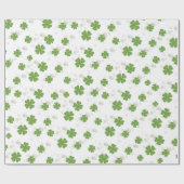 Einfache Vierblättriges Kleeblatt Grüne Farbe Nied Geschenkpapier (Flach)