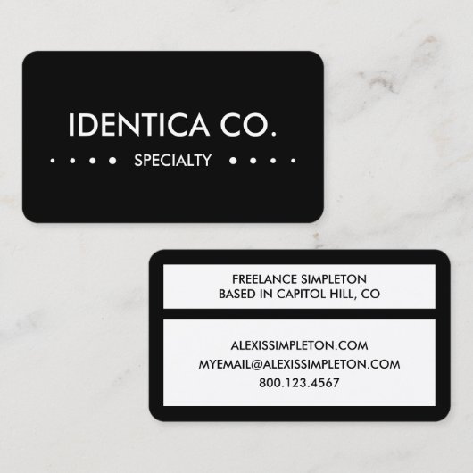 EINFACHE VIERTEL VISITENKARTE (Vorne/Hinten)