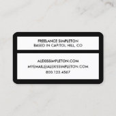 EINFACHE VIERTEL VISITENKARTE (Rückseite)