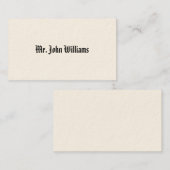 Einfache Viktorianische Calling Cards Telefonnummerkarte (Vorne/Hinten)