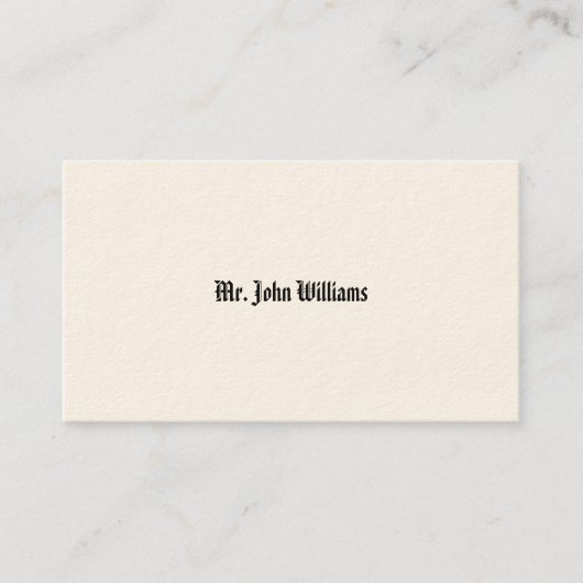 Einfache Viktorianische Calling Cards Telefonnummerkarte (Vorderseite)