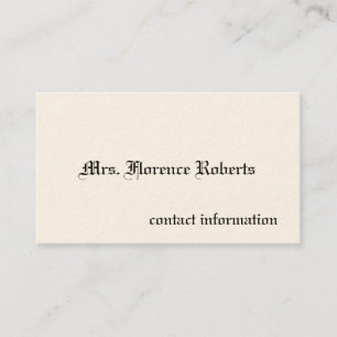 Einfache Viktorianische Calling Cards Telefonnummerkarte