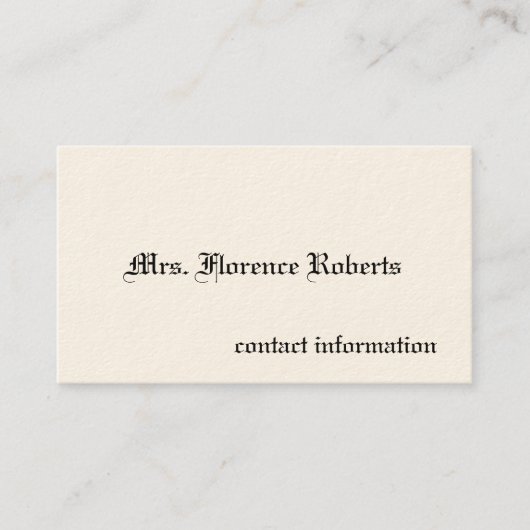 Einfache Viktorianische Calling Cards Telefonnummerkarte (Vorderseite)