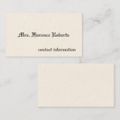 Einfache Viktorianische Calling Cards Telefonnummerkarte (Vorne/Hinten)