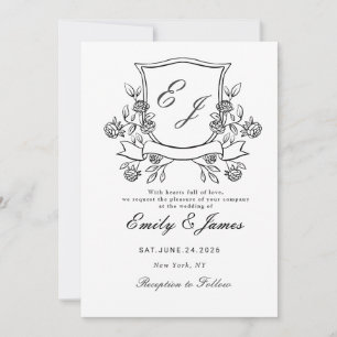 einfache viktorianische Hochzeitseinladung mit flo Save The Date