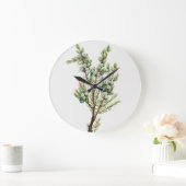 Einfache Vintage Botanische Bergjuniper Große Wanduhr (Zuhause)