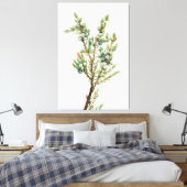 Einfache Vintage Botanische Bergjuniper Leinwanddruck (Insitu (Schlafzimmer))