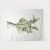 Einfache Vintage Botanische Bergjuniper Wandteppich (Vorderseite (Horizontal))